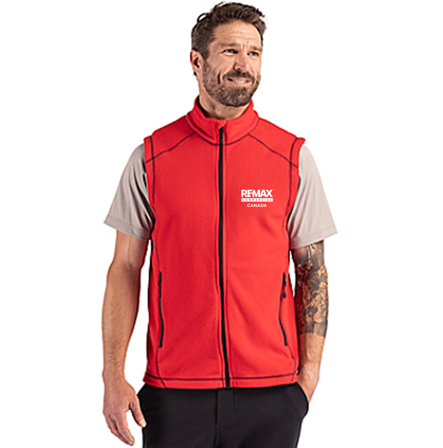 Clique Powder Recycled Fleece Mens Full Zip Vest - Embroidered - Embroidered