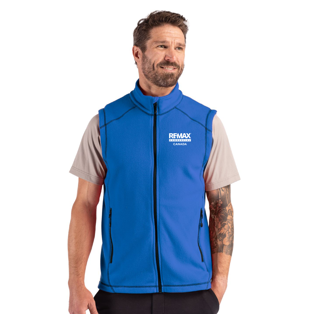 Clique Powder Recycled Fleece Mens Full Zip Vest - Embroidered - Embroidered