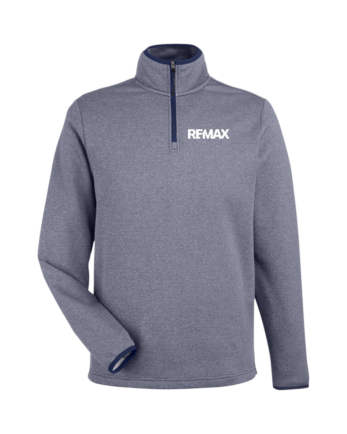 Gray pullover with 'REMAX' logo on a white background