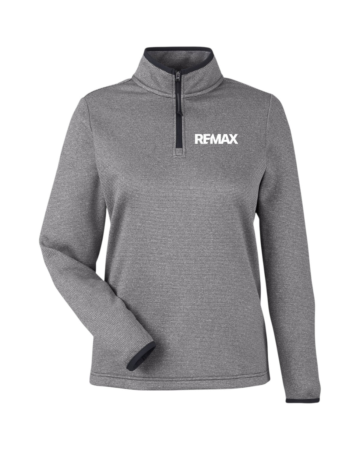 Gray pullover with 'REMAX' logo on a white background
