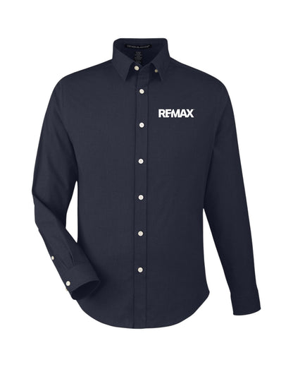 Navy blue shirt with 'REMAX' logo on a white background