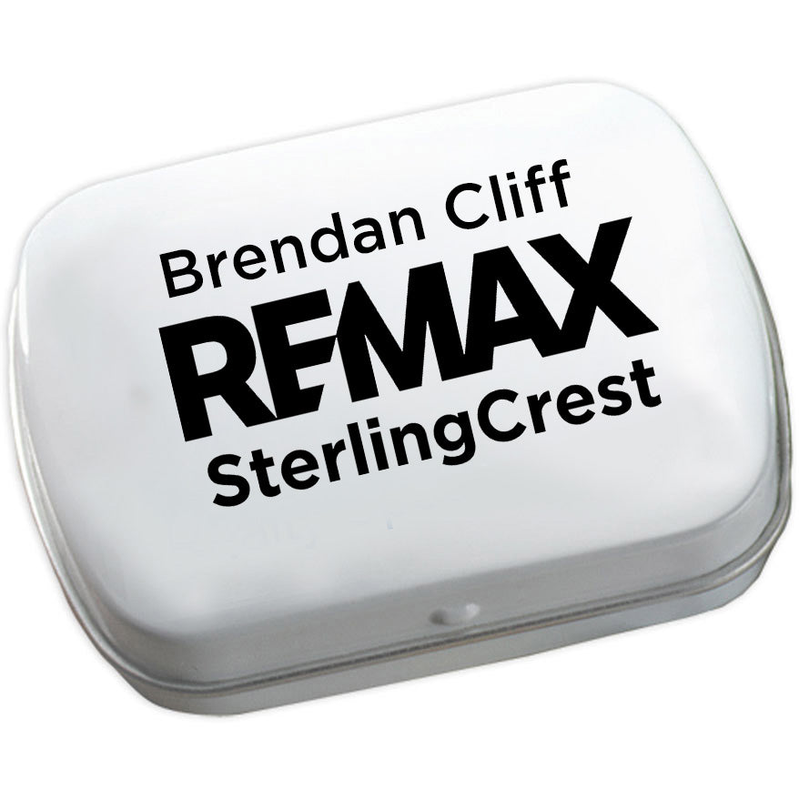 White pill box with 'Brendan Cliff REMAX SterlingCrest' text on a white background