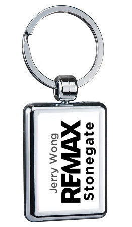Keychain with REMAX Stonegate logo and text on a white background