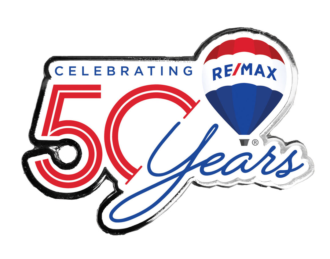 1.5” 50th Anniversary Lapel Pin – Ideas Unlimited Promotions - RE/MAX  Approved Supplier